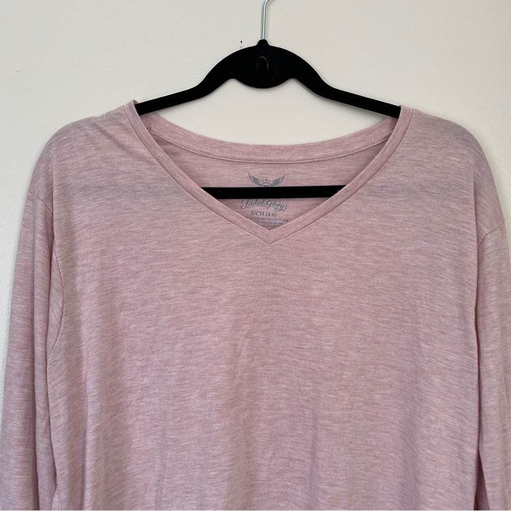 Faded Glory | Pink Hi Low Long Sleeve Tee | Size Small - Picture 6 of 13